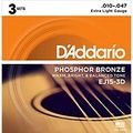 DAddario EJ15 Phosphor Bronze Extra Light Acoustic Strings 3-Pack