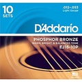 DAddario EJ16-10P Phosphor Bronze Light Acoustic Guitar Strings 10-Pack