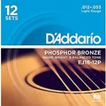 DAddario EJ16-12P Phosphor Bronze Light Acoustic Guitar Strings 12-Pack