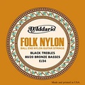 DAddario EJ34 Folk Nylon 80/20 Bronze/Ball End Black Treble Guitar Strings