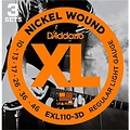 DAddario EXL110 Nickel Light Electric Guitar Strings 3-Pack