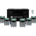 American DJ Element H6 6 pack battery powered pars with charge case and UCIR24 wireless remote Chrome