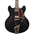 DAngelico Excel Series DC Semi-Hollow Electric Guitar with Stairstep Tailpiece Black