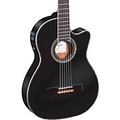 Ortega Family Series Pro RCE145BK Thinline Acoustic-Electric Nylon Guitar Gloss Black