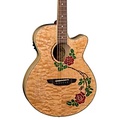 Luna Flora Rose Acoustic-Electric Guitar Gloss Natural