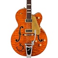Gretsch Guitars G6120TGQM-56 Limited-Edition Quilt Classic Chet Atkins Hollowbody Electric Guitar Roundup Orange Stain