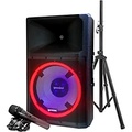 Gemini GSP-L2200PK Active 15 LED Portable Bluetooth Speaker With Stand and Mic