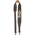 Perris Garment Leather Banjo Strap With Embossed Eagle Brown 2.5 in.
