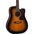 Washburn Heritage 10 Series Dreadnought Cutaway Acoustic Electric Guitar Tobacco Burst Gloss