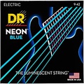 DR Strings Hi-Def NEON Blue Coated Light (9-42) Electric Guitar Strings