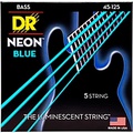 DR Strings Hi-Def NEON Blue Coated Medium 5-String (45-125) Bass Guitar Strings