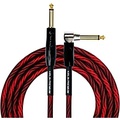 KIRLIN IWB Black/Red Woven Instrument Cable 1/4 Straight to Right Angle 10 ft.