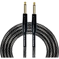 KIRLIN IWB Black/White Woven Instrument Cable 1/4 Straight 10 ft.