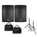Kustom KPX Powered Speaker Package With Stands and Tote Bags 12 Mains