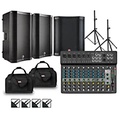 Harbinger LV14 Mixer Package With VARI V4100 Powered Speakers, VARI2318S Subwoofer, Stands, Cables and Tote Bags 15 Mains