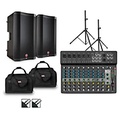 Harbinger LV14 Mixer With VARI V2300 Powered Speakers, Stands, Cables and Tote Bags 15 Mains