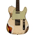 Fender Custom Shop Limited-Edition 60 Telecaster Custom Heavy Relic Electric Guitar Aged Olympic White over Chocolate 3-Color Sunburst