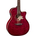 Luna Guitars Lotus Quilted Maple Acoustic-Electric Guitar Transparent Shiraz