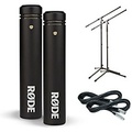 RODE M5 Compact 1/2 Condenser Microphone Matched Pair Cable and Stand Drum Overhead Package