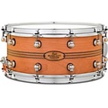 Pearl Music City Custom Solid Shell Snare Cherry with Boxwood-Rose TriBand Inlay 14 x 6.5 in.