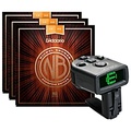 DAddario NB1256 Nickel Bronze Light Top Med Bottom Acoustic Strings 3-Pack with FREE NS Micro Headstock Tuner