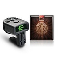 DAddario NB1356 Nickel Bronze Medium Acoustic Strings 3-Pack with FREE NS Micro Headstock Tuner