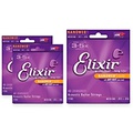 Elixir Nanoweb Acoustic Guitar Strings, Medium (13-56) 3-Pack