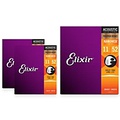 Elixir Nanoweb Custom Light Phosphor Bronze Acoustic Guitar Strings 3 Pack