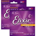 Elixir Nanoweb Extra Light Acoustic Guitar Strings 2-Pack