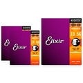 Elixir Nanoweb Medium Phosphor Bronze Acoustic Guitar Strings 3 Pack