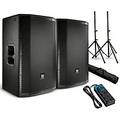 JBL PRX815W Powered 15 Speaker Pair with Stands and Power Strip