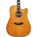 DAngelico Premier Series Bowery Cutaway Dreadnought Acoustic-Electric Guitar Vintage Natural