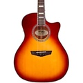 DAngelico Premier Series Gramercy Single-Cutaway Grand Auditorium Acoustic-Electric Guitar Iced Tea Burst