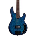 Sterling by Music Man StingRay Ray34 Burl Top Rosewood Fingerboard Electric Bass Neptune Blue Satin