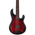 Sterling by Music Man StingRay Ray35 Burl Top 5-String Electric Bass Dark Scarlet Burst Satin