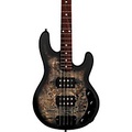 Sterling by Music Man Stingray Ray34HH Burl Top Electric Bass Trans Black Satin