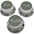 AxLabs Strat-Style Knob Kit with Chrome Lettering (3) Chrome