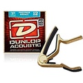 Dunlop Trigger Flat Gold Capo and?Phosphor Bronze Light Acoustic Guitar Strings