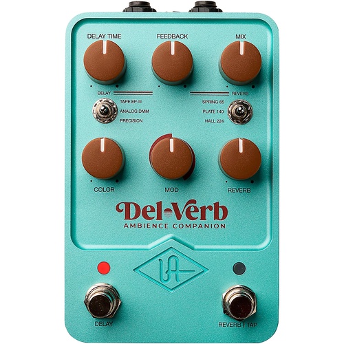  Universal Audio UAFX Del-Verb Ambience Companion Effects Pedal Turquoise