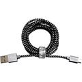 Tera Grand USB 2.0 C to A Braided Cable, 6 Black/White