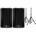 Harbinger VARI 2300 Series Powered Speakers Package With Speaker Stands 15 Mains