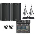Harbinger VARI 3412 12 Powered Speakers Package With LX12 Mixer, Stands and Cables