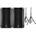 Harbinger VARI 4000 Series Powered Speakers Package With Stands 15 Mains