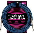 Ernie Ball Woven Straight/Straight Nickel-Plated 1/4 Instrument Cable 20 ft. Black/Blue
