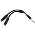 Pig Hog Y Cable Mono 1/4(M) to Dual Mono 1/4(F) 6 in.