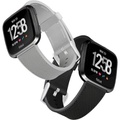WITHit Silicone Woven Watch Band for Fitbit Versa, Versa Lite, and Versa 2 (2-Count) Black/Gray 21932VRP - Best Buy
